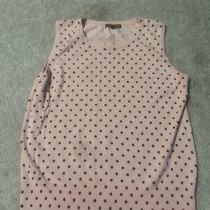 Cable & Gauge Light Pink Tank with Black Polka Dots